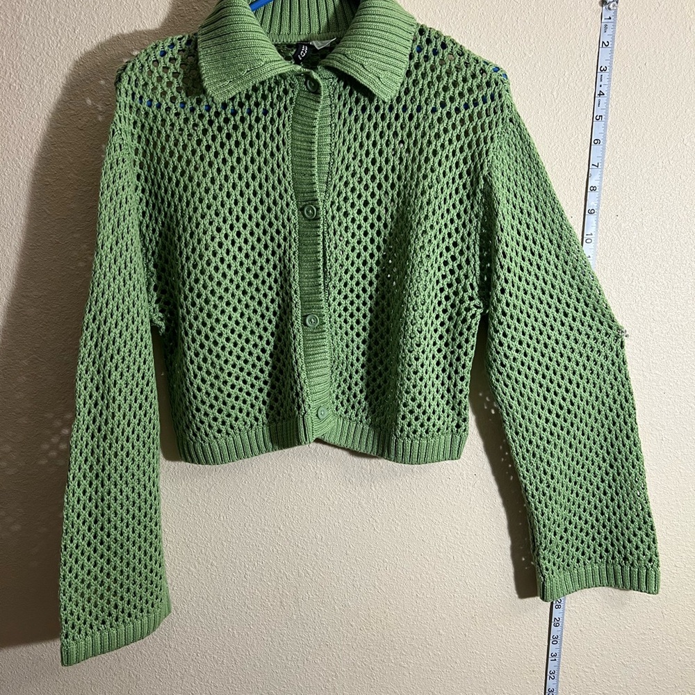 Divided Green Mesh Women's Cardigan